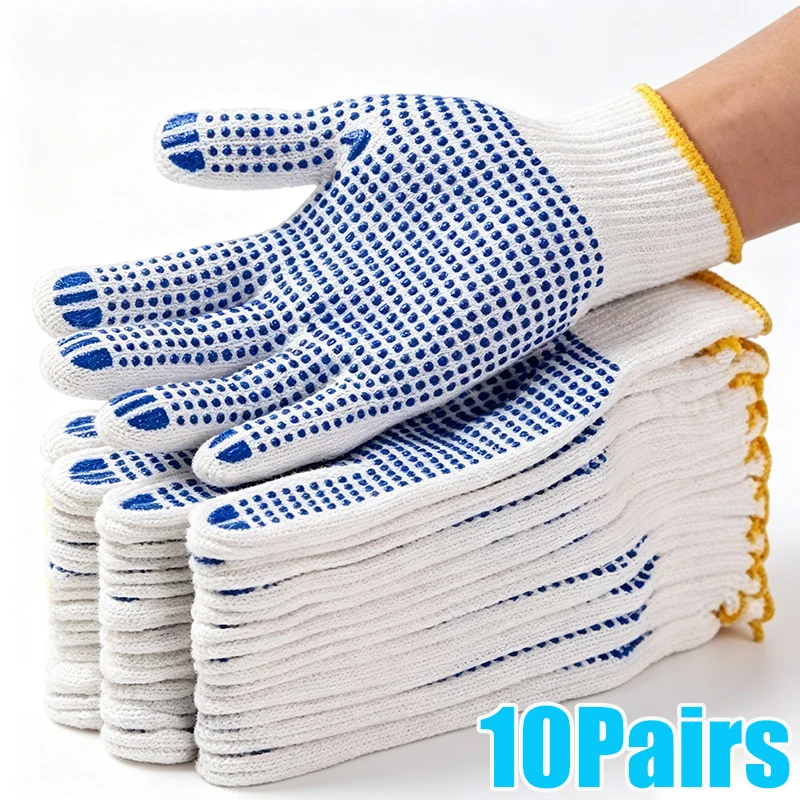 ユニセックスコットン作業用手袋 滑り止めドットグリップ付き安 - Gardening Tools Gloves のレビューと価格