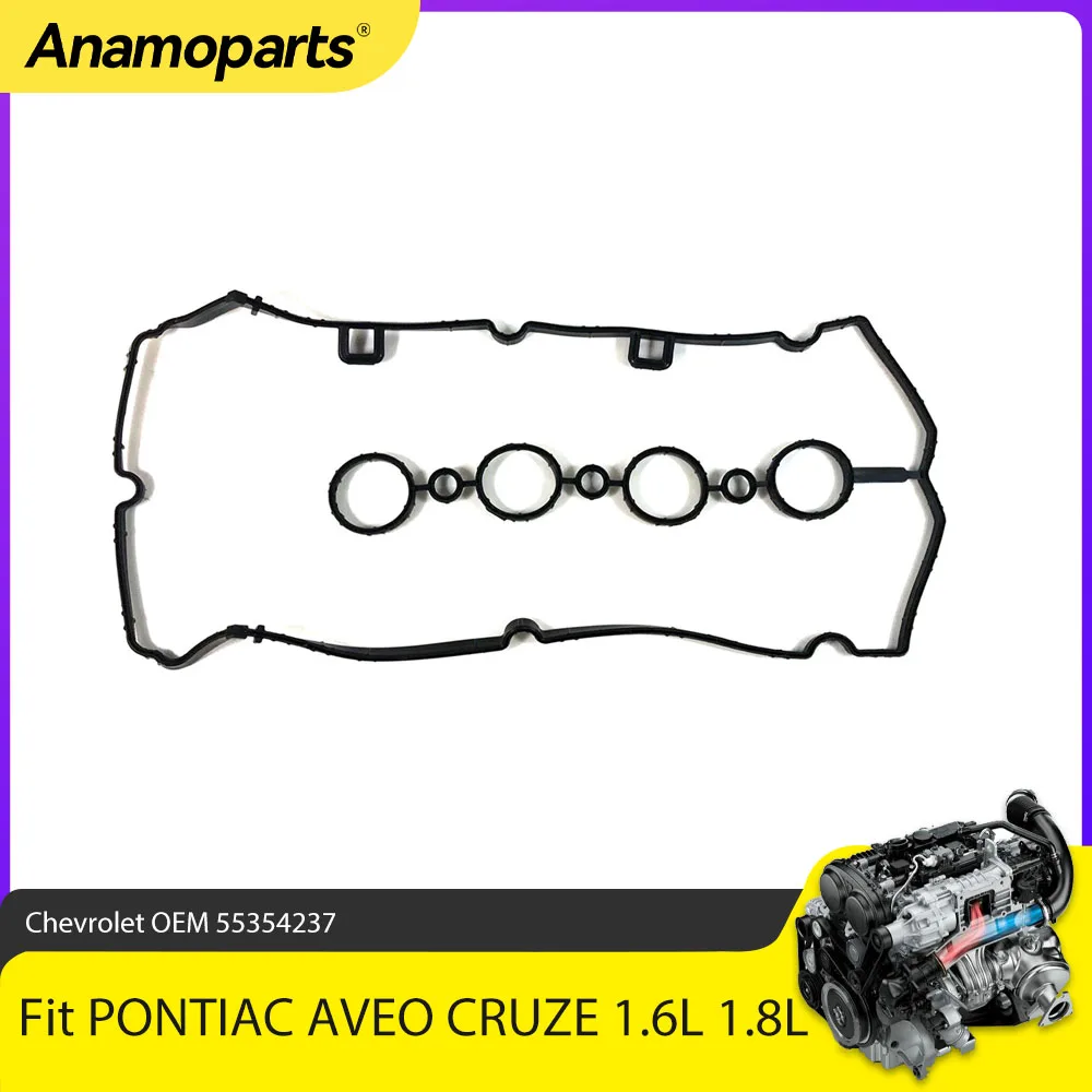 Engine Valve Cover Gasket Set Fit 1.6 1.8 L T LDT LXV LDE Gas For 09-15 Chevrolet Cruze Sonic Pontiac Aveo 1.6L 1.8L 55354237