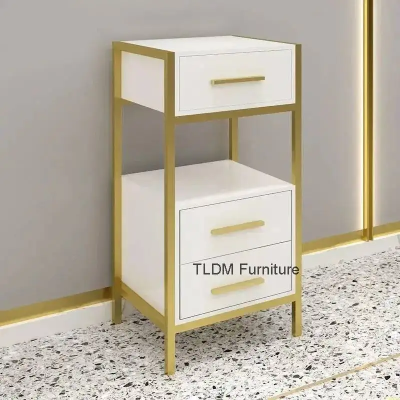 Esthetician Trolley Pedicure-trolley Stroller for the Beauty Salon Station Hairdresser Equipment Furniture Gold Acrylic Luxury