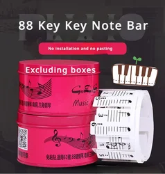 1PCNo need to paste piano keyboard paper card electric piano keys note strips 88 keys 61 keys staff notation and phonetic labels