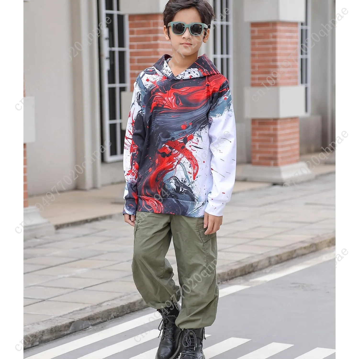 Ahegao Boys Hoodies 6-16 Years Boy Cool Sweatshirts for Kid 3D Prints Pullover