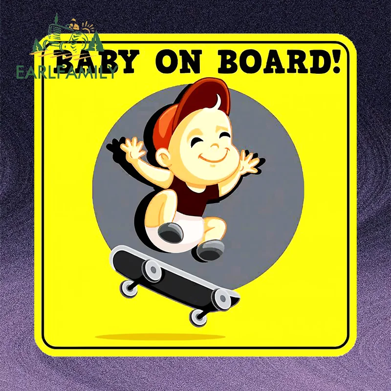 

EARLFAMILY Baby on Board забавные автомобильные наклейки виниловая автомобильная пленка предупреждающая наклейка на багажник окна мотоцикл ноутбук наклейка украшение