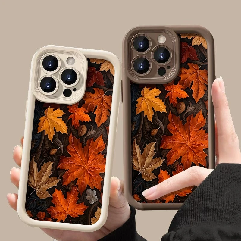 For Realme 14 Pro Plus 5G 14X 13 12 11 10 9 8i 8 C75 C65 C63 C55 C53 Phone Case Autumn Maple Leaves Shockproof Soft Back Cover