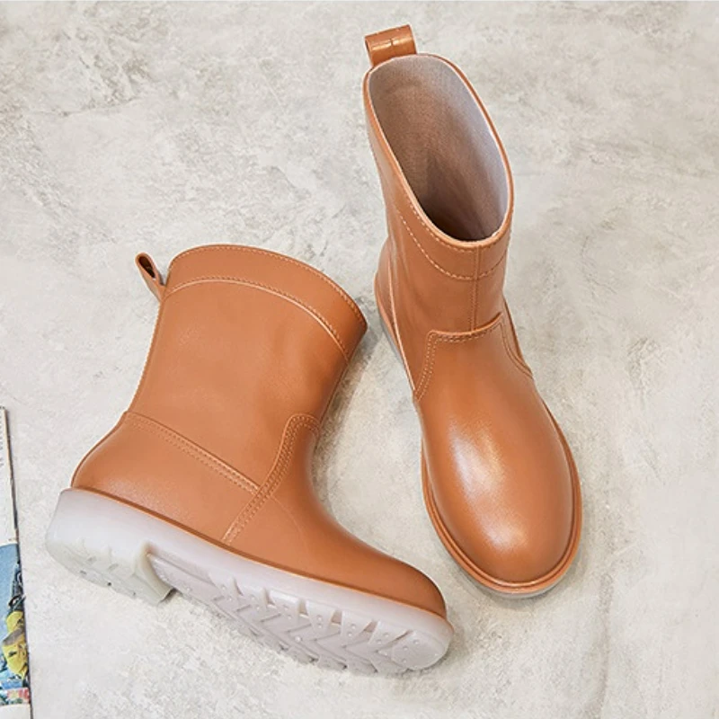 

Women Waterproof Boots Rain Shoes Comfort Non-slip Mid Calf Boots Female Garden Galoshes Rubber Kitchen Shoes Botas De Lluvia