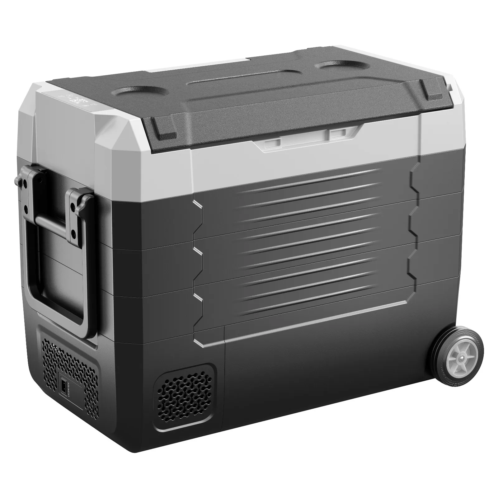 

48 QT Portable Car Fridge with Wheels & Dual Zone Cooling System