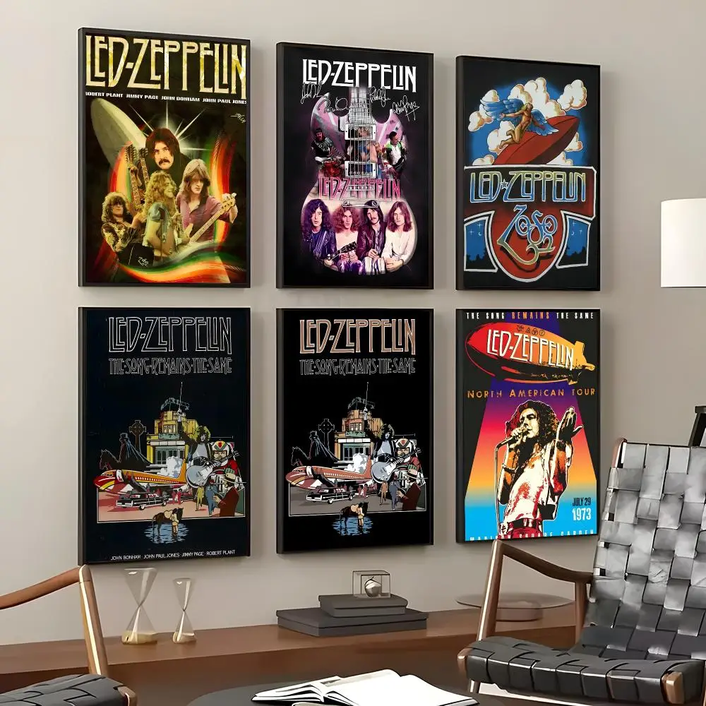 Band Led Zeppelin Poster Self-Adhesive Waterproof Wall Stickers, Coffee Bar Home Wall Decor