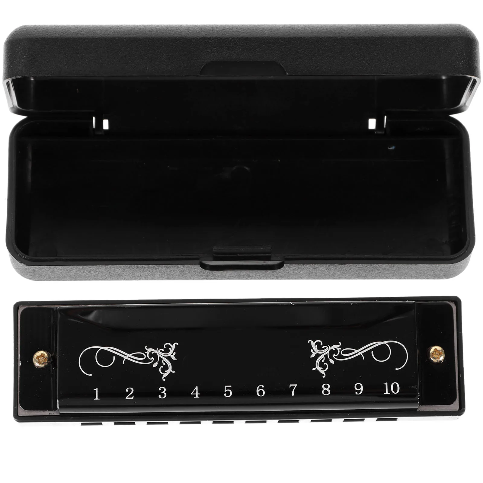

Harmonica 10 20 Tones C Key Mouth Organ Instrument for Durable Harmonica Kids Adults Portable Musical Toy Black Color