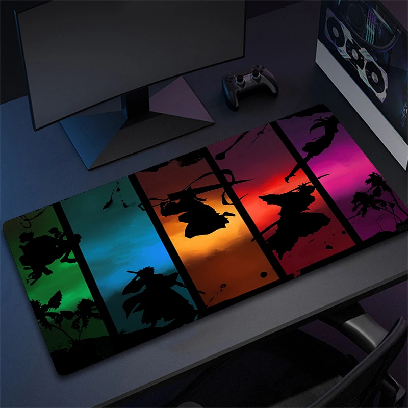 Anime Ichigo Mouse Pad XXL 900x400mm Non-Slip Gaming Desk Mat Laptop Keyboard Tray Office PC Rubber Bleach Black