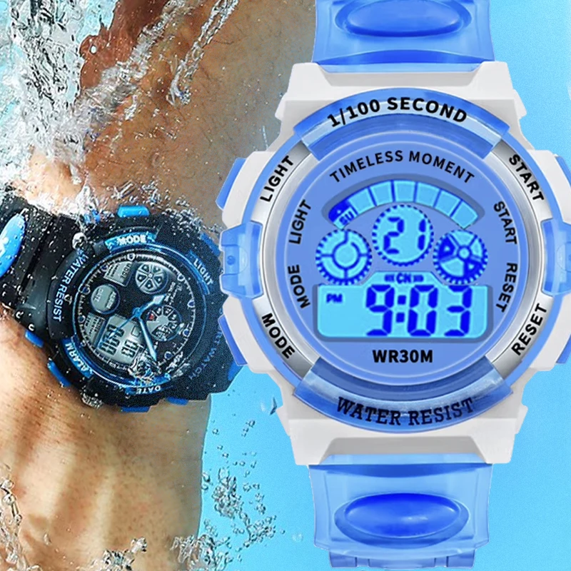 Electronic Watch for Boys Girls Children Luminous Dial Military Sport Watches for Kids Waterproof Multi-function Digital Watch