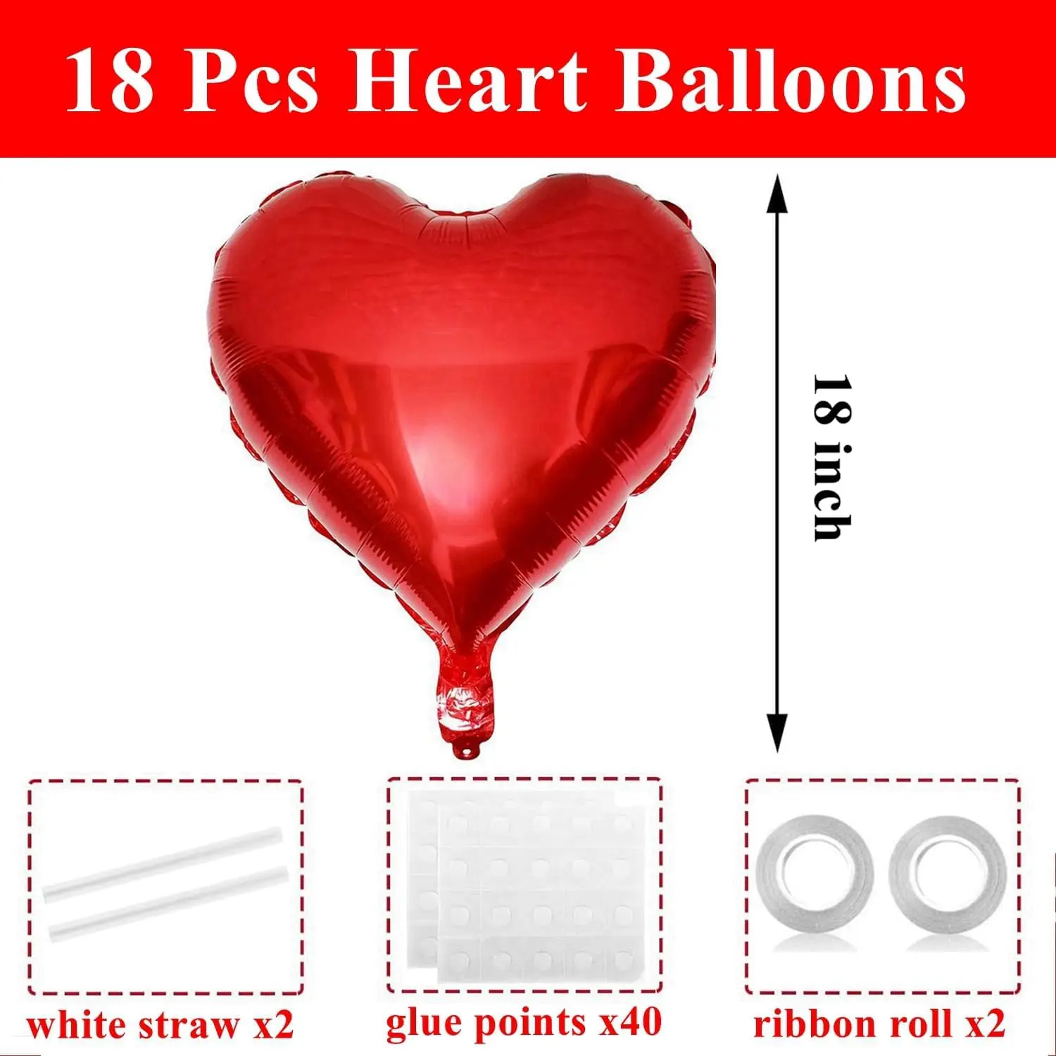 5-30 Stück 18 Zoll Große Herzförmige Rote Folienballons für Valentinstag, Hochzeit, Jubiläum, Verlobung und Dekoration – Detail 3