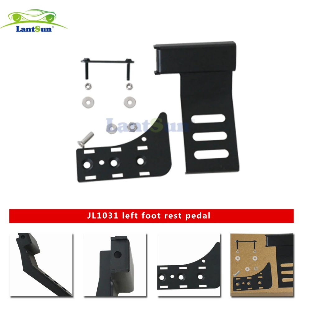 SXMA JL1031 Left Foot Rest Pedal Steel Brake Foot Rest Pedal Pad Plate for Jeep for Wrangler JL 2018+ Black 1PC