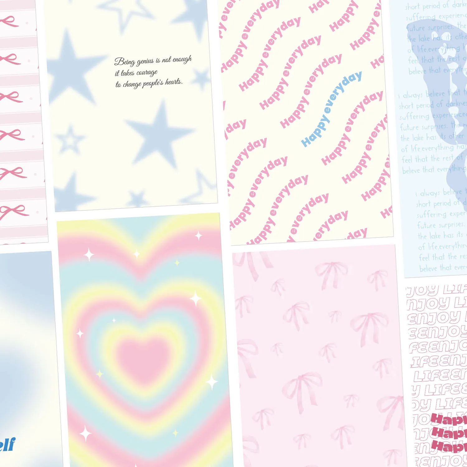 

8PCS Mobile Phone Back Card Creative Colorful Dopamine Sticker DIY Mobile Phone ipad Primer Materials Graffiti Sticker