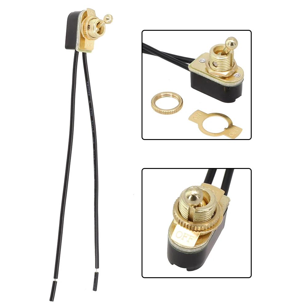 1PC 250V 6A SPST For Toggle Switch Prewired with 15cm Wire Cable Standard On Off Rocker Switch for Electrical Use