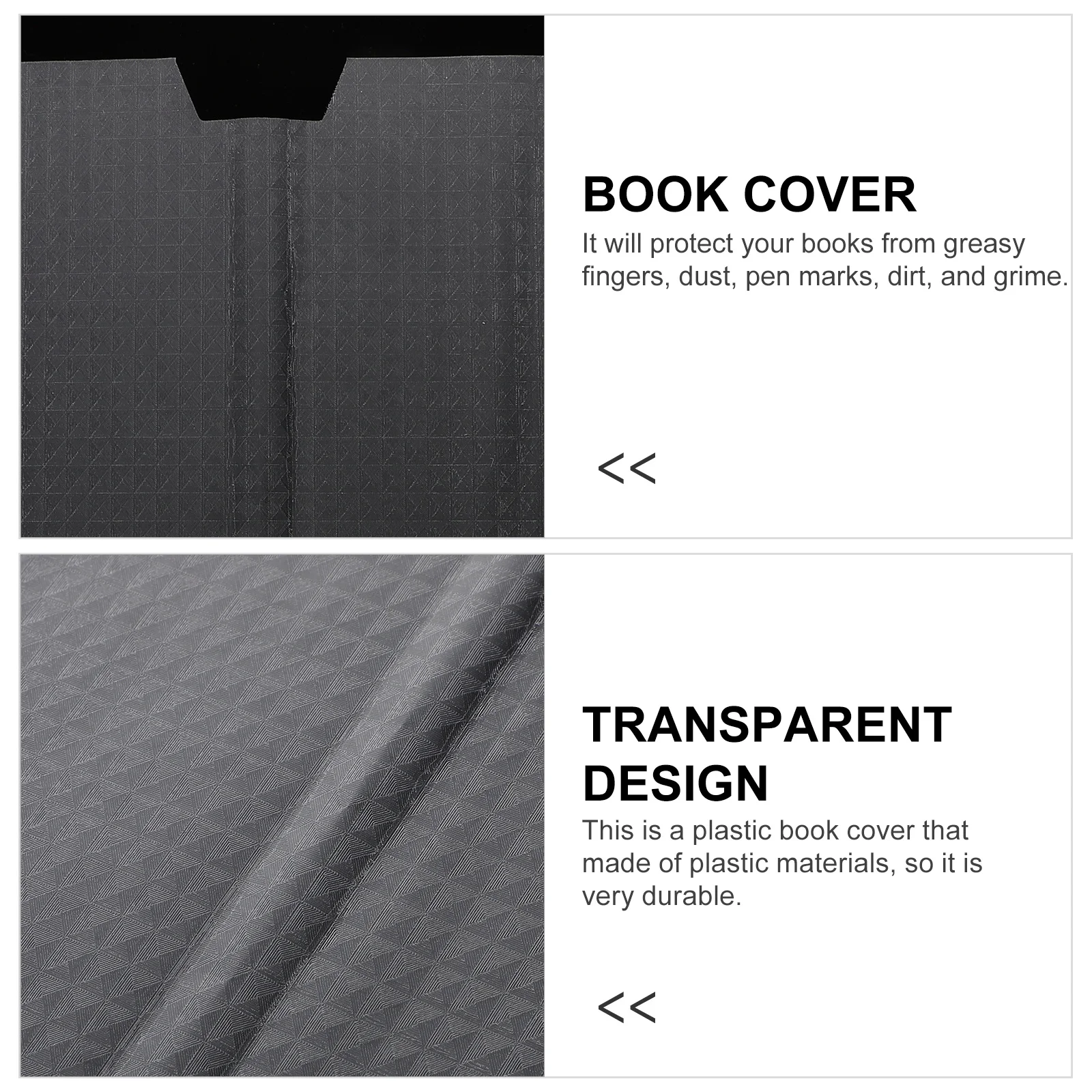 Capa transparente para livro, capa protetora de plástico para estudantes, livro didático, exercício, notebook, à prova de poeira, com 10 peças