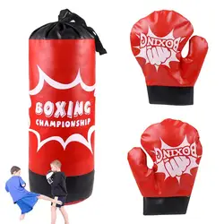 Kids Punching Bag Professional Kid Boxing Set With Gloves Indoor Fitness Sandbag Training Equipment For Coordination Strength