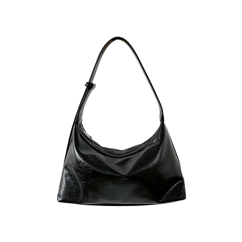 

Dumpling Bag Large Capacity Shoulder Bags PU Leather Underarm Crossbody Handbag New Fashion Soft Leather Mobile Phone Pocket