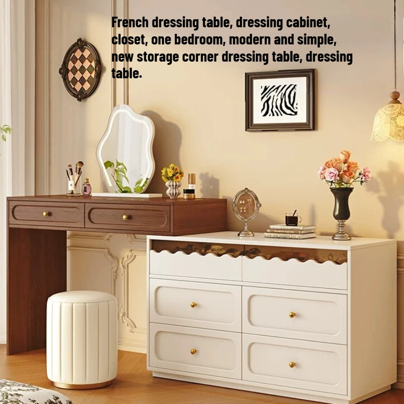 French Corner Dresser Vintage Drawer Bedroom Office Dresser Stool Makeup Coiffeuse Avec Miroir Furniture For Home