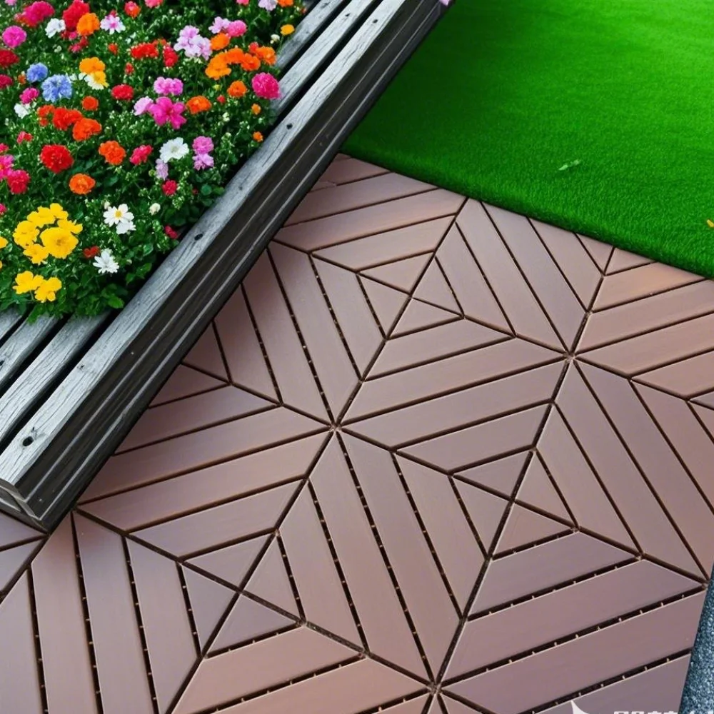 

Plastic Interlocking Deck Tiles,44 Pack Patio Deck Tiles,12"x12" Square Waterproof Outdoor All Weather Use, Outdoor and Indoor P