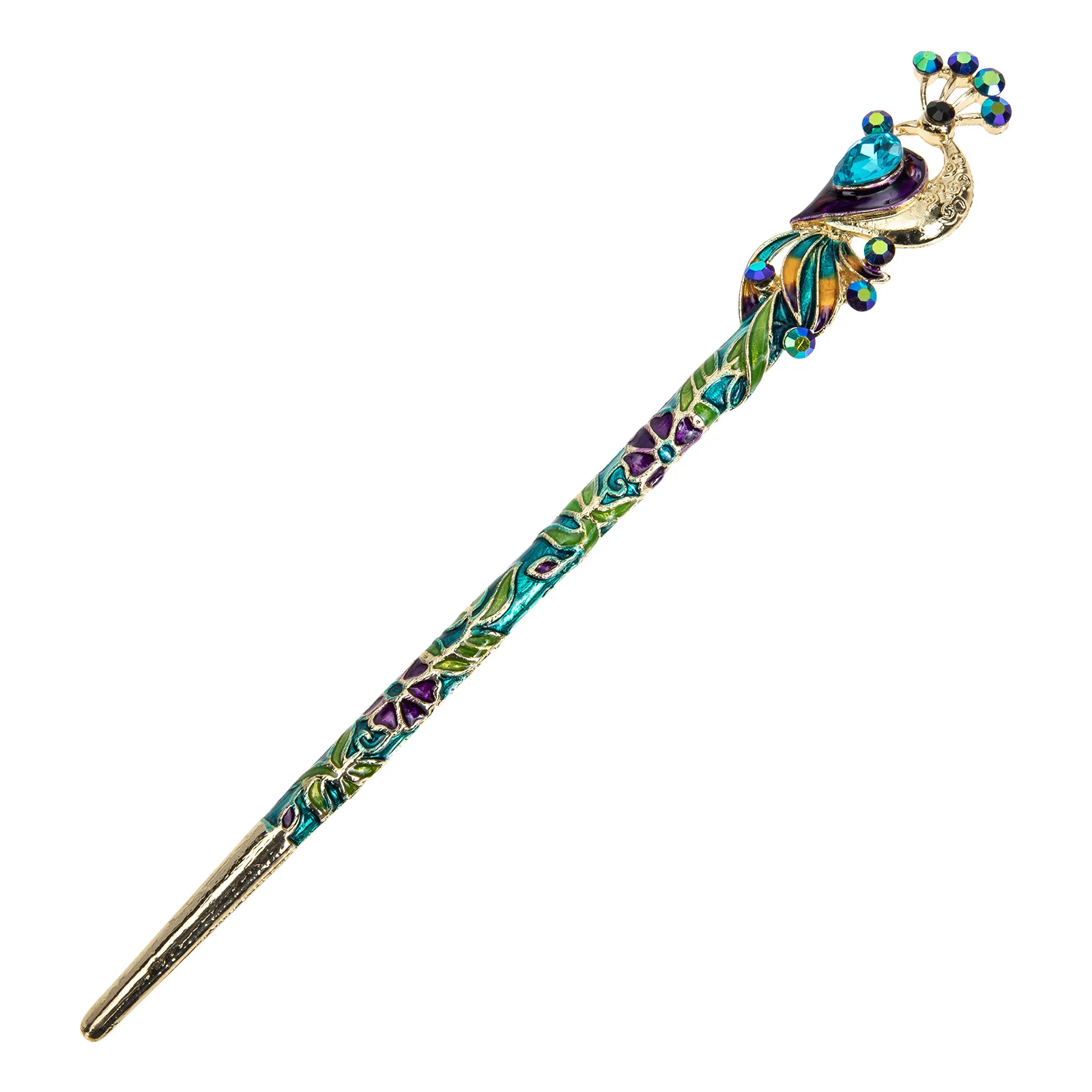 

Cloisonne Hairpin Stick Retro Bun Accessories Women Durable Alloy Practical Use Teen Size Long Enough Hairstyle