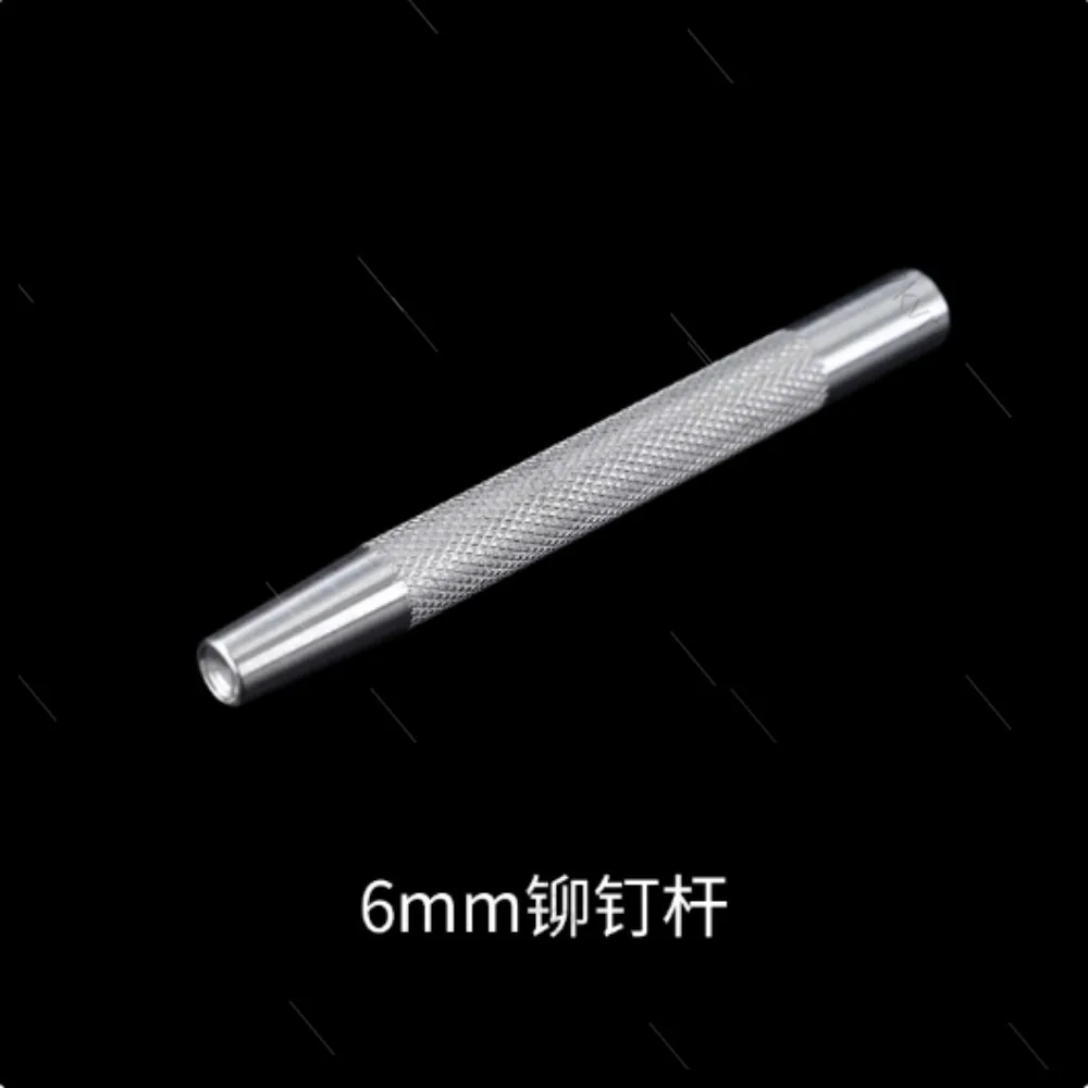 diyレザークラフトツール、ステンレス製リベットセッティングロッド、ダブルキャップリベットパンチ＆ハンドストライクベース