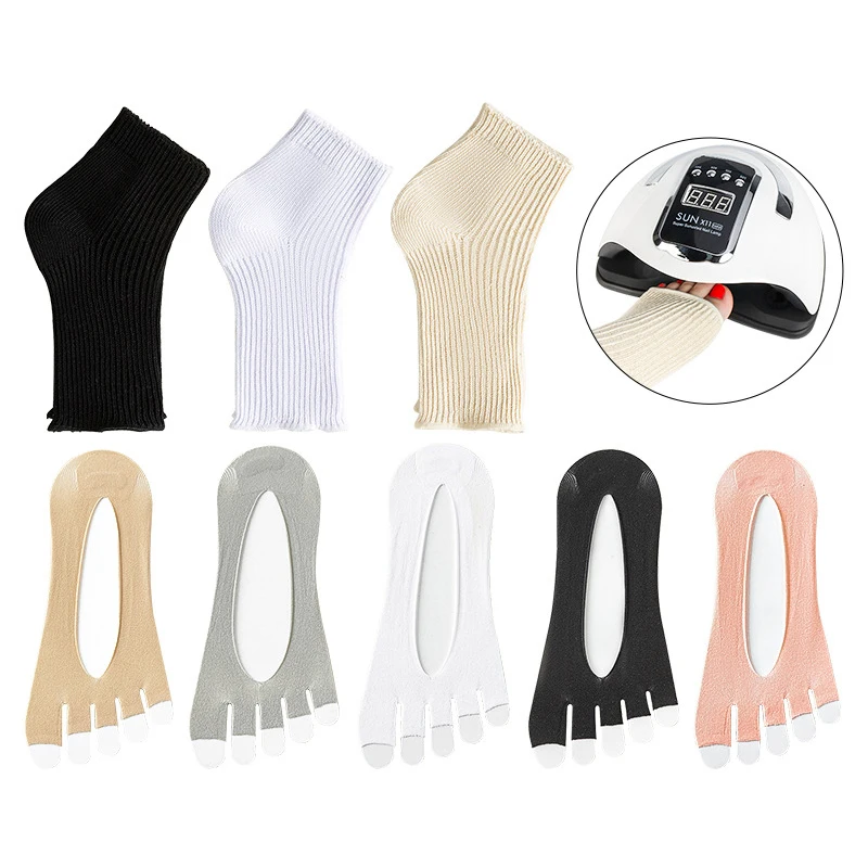 

Foot Covers For Gel Nail Lamp Nail Art Skin Care Anti UV Glove Protect Foot From UV 1 Pair Foot Protection Covers For Manicures