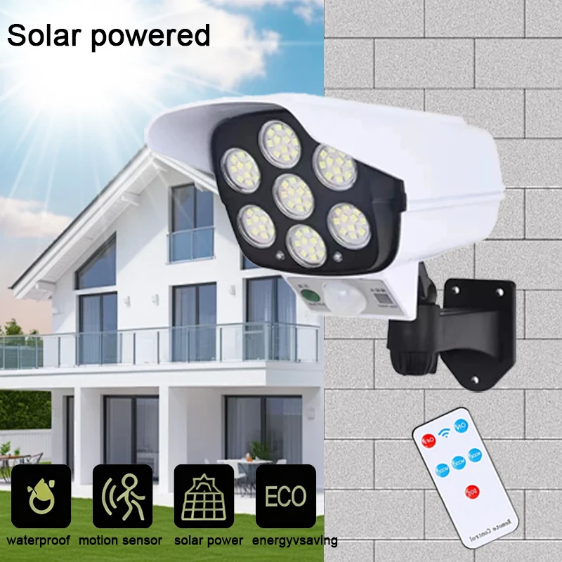

Уличный солнечный светильник, светодиодное уличное освещение, настенный светильник, имитация, мониторинг, садовый светильник, дистанционное управление, имитация уличной камеры, прожекторы безопасности