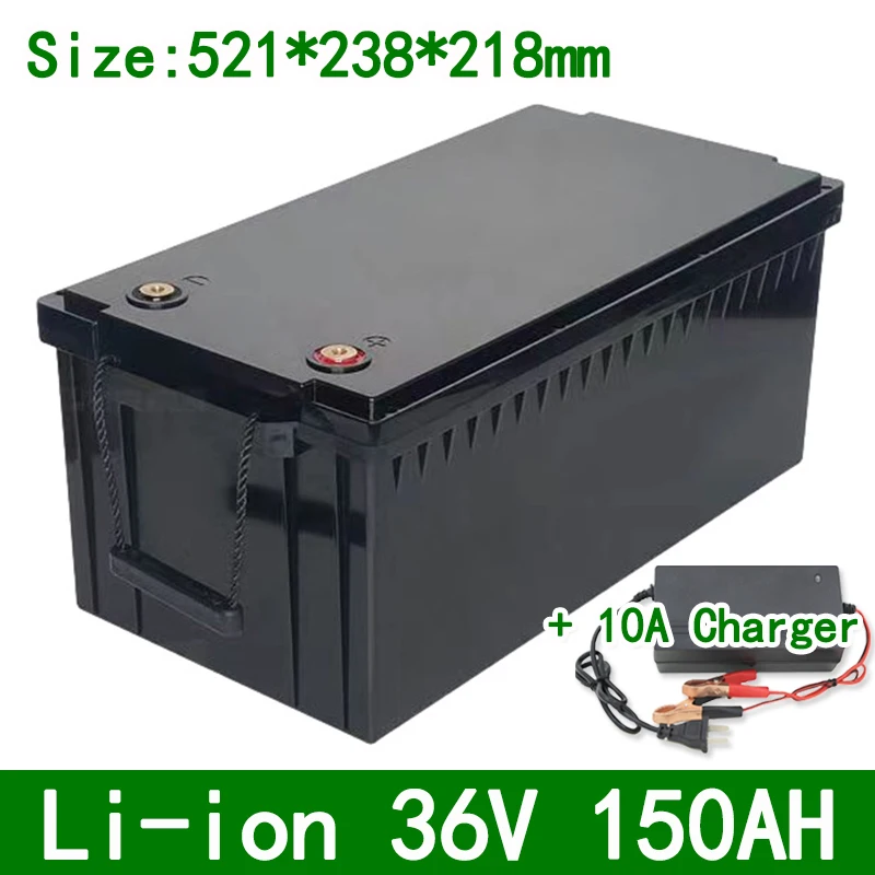 waterproof 12v 160ah lithium ion Rechargeable 12V li ion 18650 BMS 3S for Backup power solar energy storage EV + 10A Charger