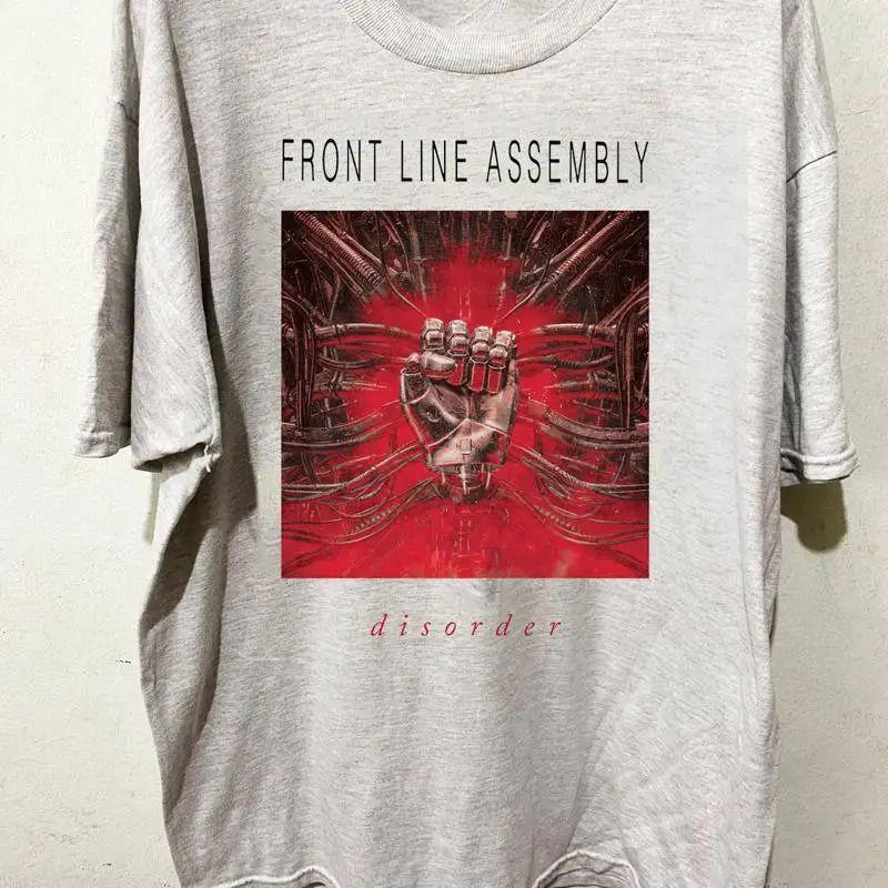 Front Line Assembly Band DISORDER Light Grey T Shirt Full Size S 5XL