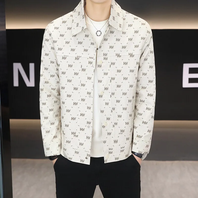 

Fashion Printed Men's Casual Jackets 2025 Spring Autumn Outdoor Printing Coats Youth Hip Hop Streetwear Slim Fit Top Clothing