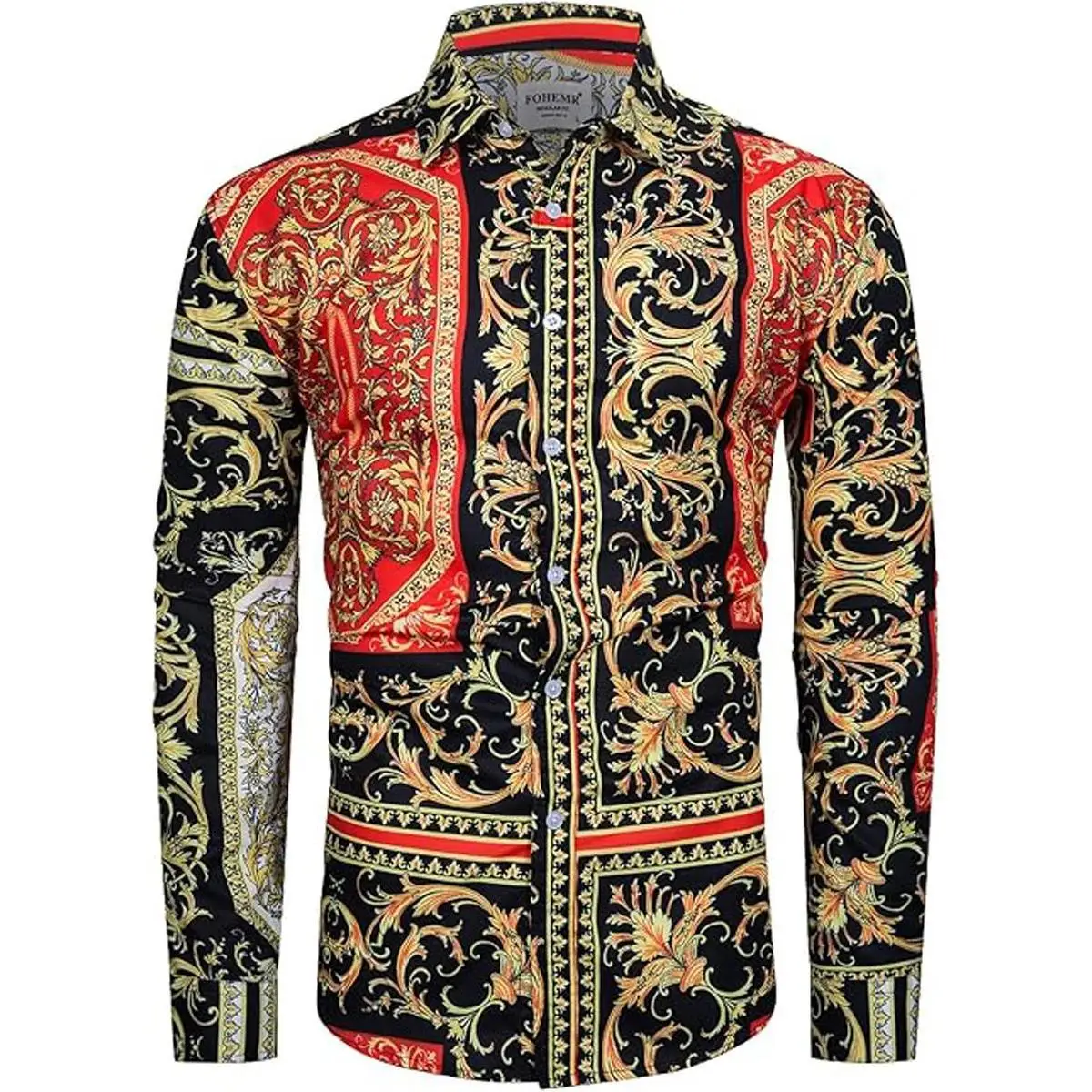 2026 Men's European Retro Long Sleeve Shirt Baroque HD 3D Print Designer Shirt Wedding Performance Party Men's Clothing for You