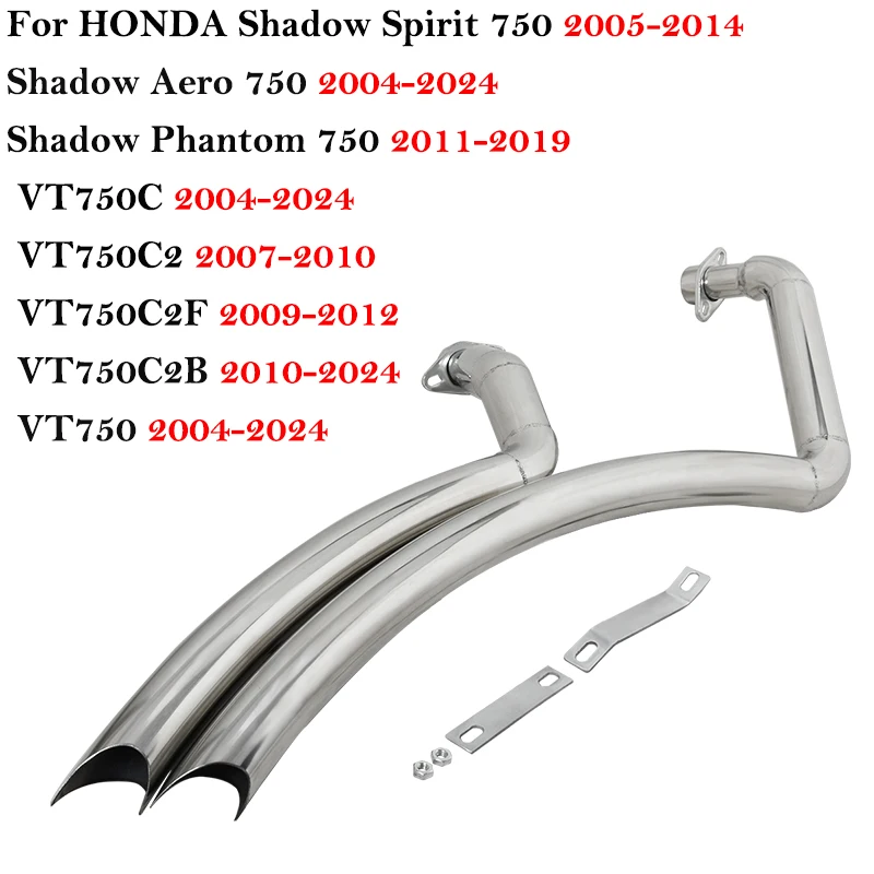 Motorcycle GP Exhaust Muffler Pipe Silencer For HONDA Shadow Spirit 750 Shadow Aero 750 Shadow Phantom 750 VT750 C C2 C2F C2B