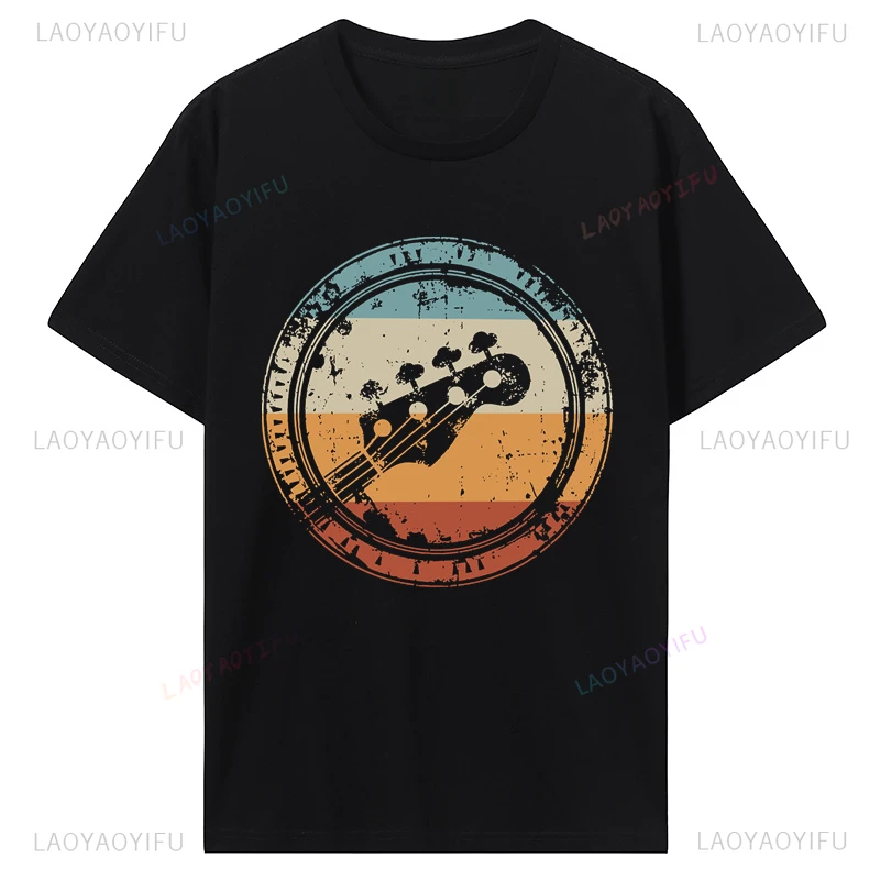 Vintage Bass Guitar Graphic Bassist Bass Player Printed T Shirts Streetwear Harajuku Casual Fashion Man Tshirt Hip Hop Y2k Tees