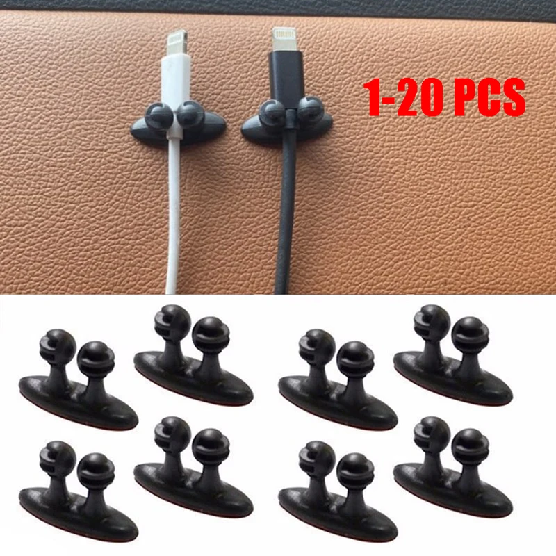 Mobile Phone Cable Holder Car Dashboard Clip Organizer Charger Cable Line Management Clamp Auto Interior Accessories Cable Fixer