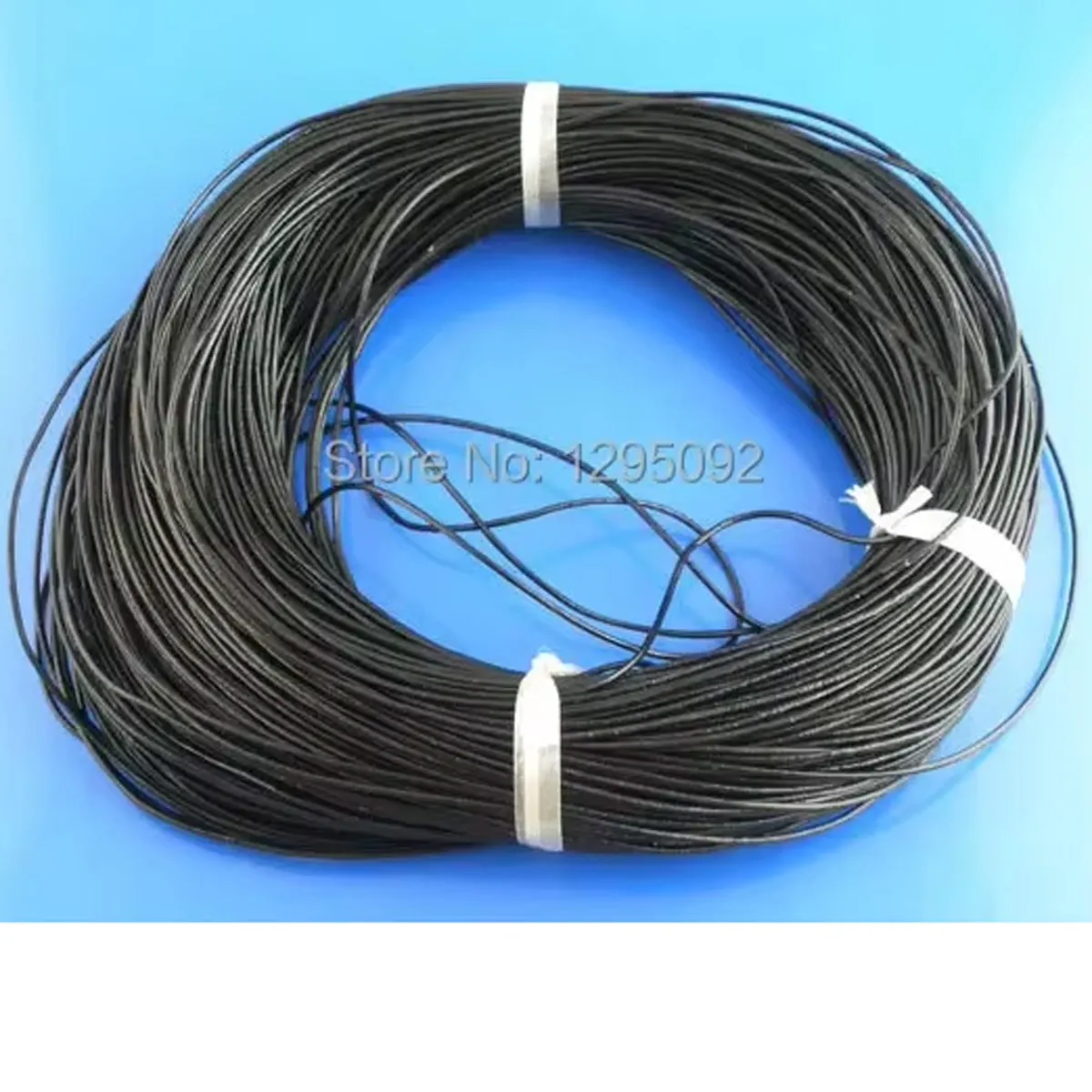 Cordón de cuero auténtico de 10M, redondo, negro, para la creación de collares hechos a mano, joyería para mujer, accesorios de bricolaje, 1mm de diámetro.
