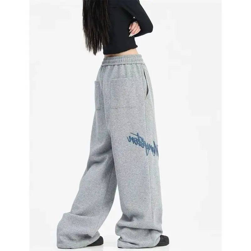 American Fashion Couple Casual Hip-hop Sweatpants New Hip-hop Autumn Straight Leg Wide Leg Loose Sports Pants Female Clothing