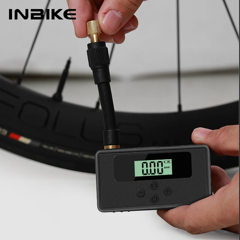 INBIKE Mini Bike Inflatable Pump Electric LED Display Bicycle Tire Pump 150 Psi Presta Schrader Valves MTB Cycling Accessories