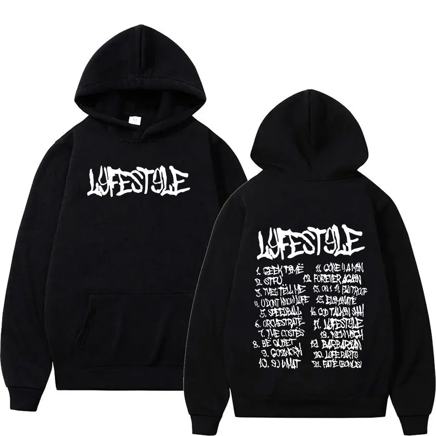 2025 Rapper Yeat Lyfestyle Album Print Hoodie Men Hip Hop Fashion Oversized Sweatshirt Y2k Unisex Vintage Pullover Hoodies Stree