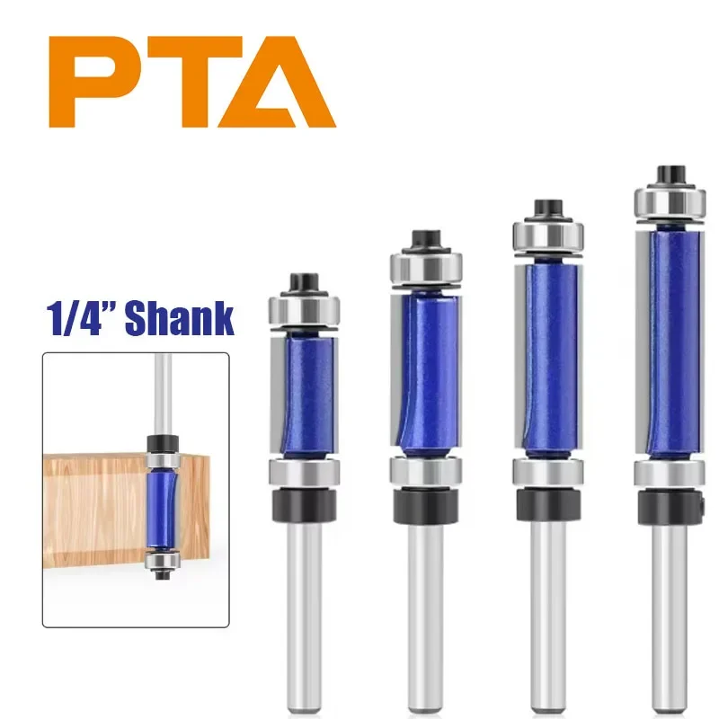 1/4” Shank Professional Quality Top & Bottom Bearing Flush Trim Pattern Router Bit Woodworking for Wood Bit End Mill