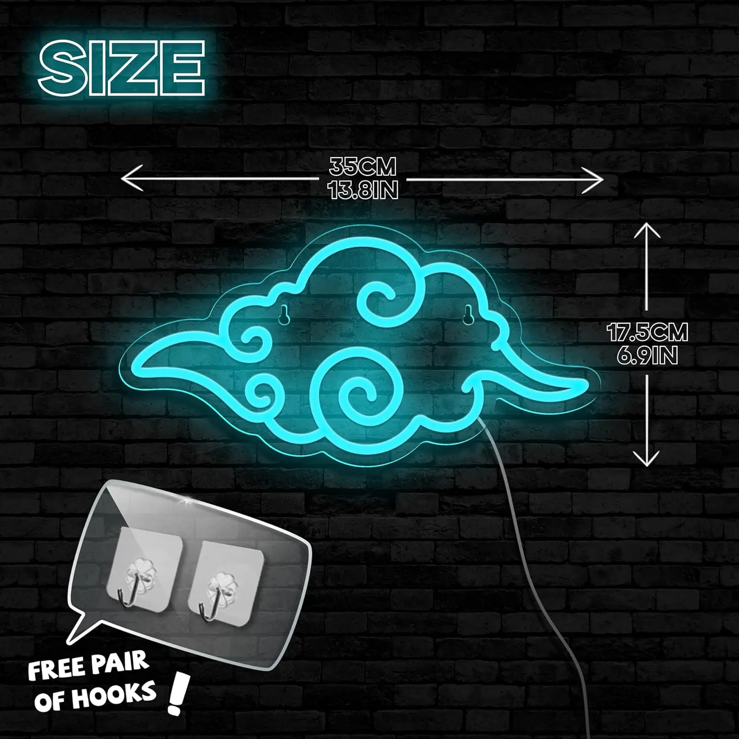 1 piece of anime blue cloud neon sign light, game room use neon light, USB switch power supply, wall decoration use, cool sign