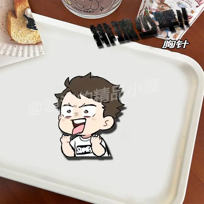 Épingles de badges HinMiShōyō Oikawa Tōru, anime Haikyuu, 3 pièces Broches en acrylique cosplay pour sac d'école, pendentif pour vêtements, cadeau d'accessoires