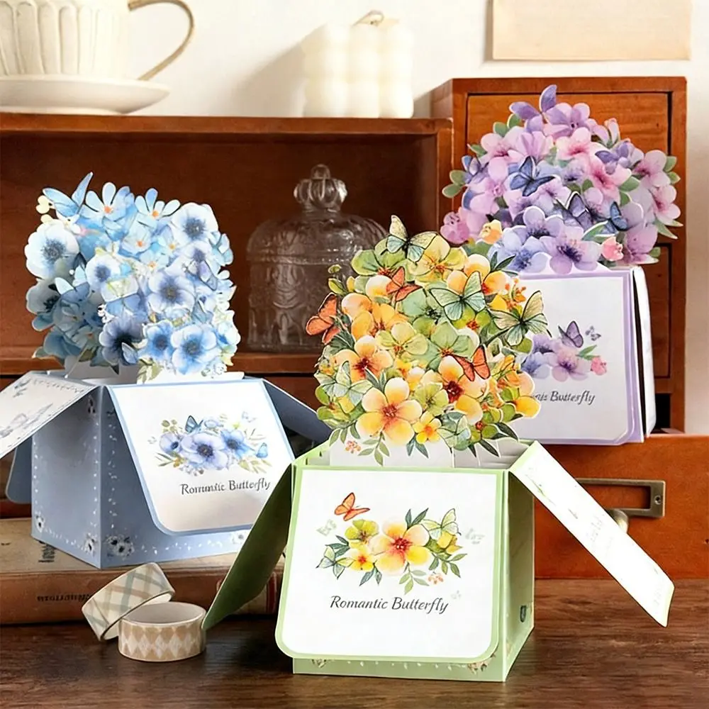 

Watercolor Flowers Design 3D Pop-Up Greeting Card Premium Quality Handwritten Note Pop-Up Birthday Card Festival Use Gift Card