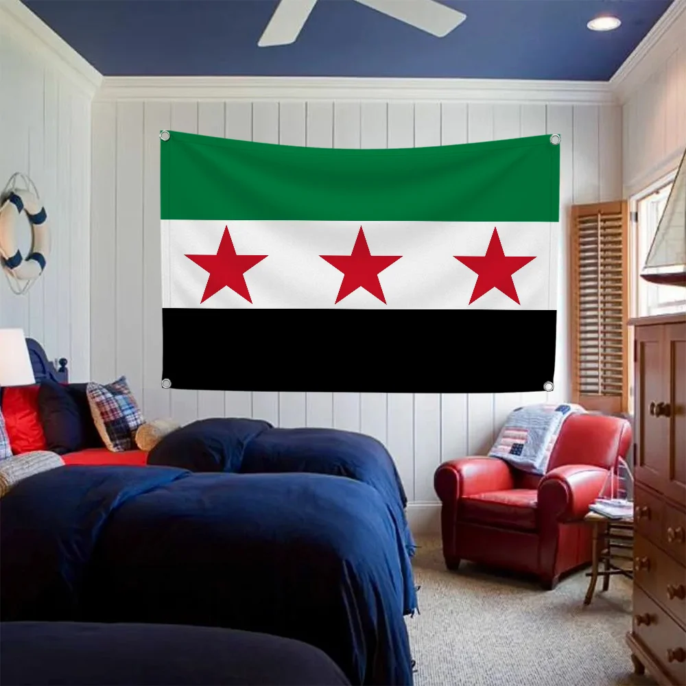 Double Penetration Flag Flag of Syria Home Decoration Outdoor Decor Flags for Bedrooms Tapestry Custom Garden Fall Hang Banners