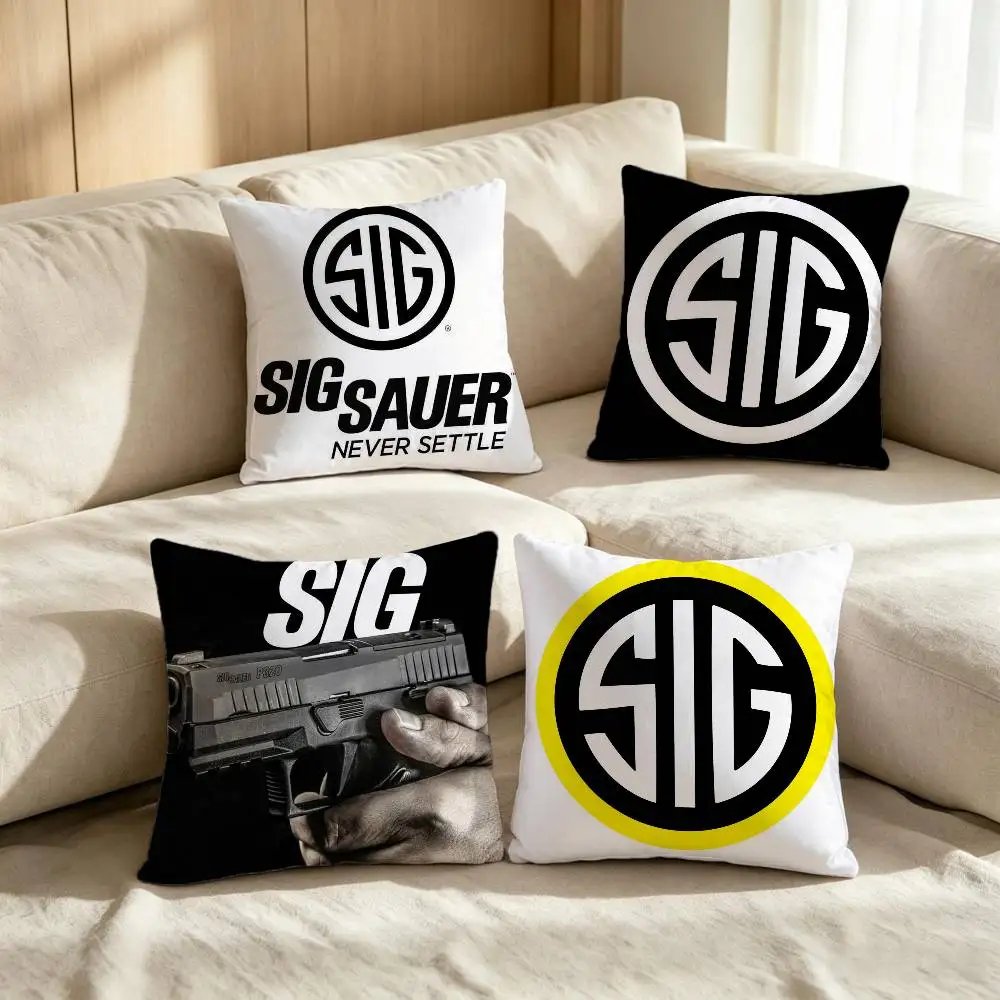 Brand S-Sig Sauer NEVER Settle Fashion Decorative Pillowcase Throw Cover Pillow Case Cushion For Living Room Square Home Decor