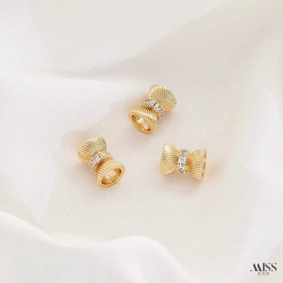 14K & 18K Gold Plated Twisted Waist Double End Bead Caps, Spacer Beads DIY Bracelet Necklace Jewelry Accessories