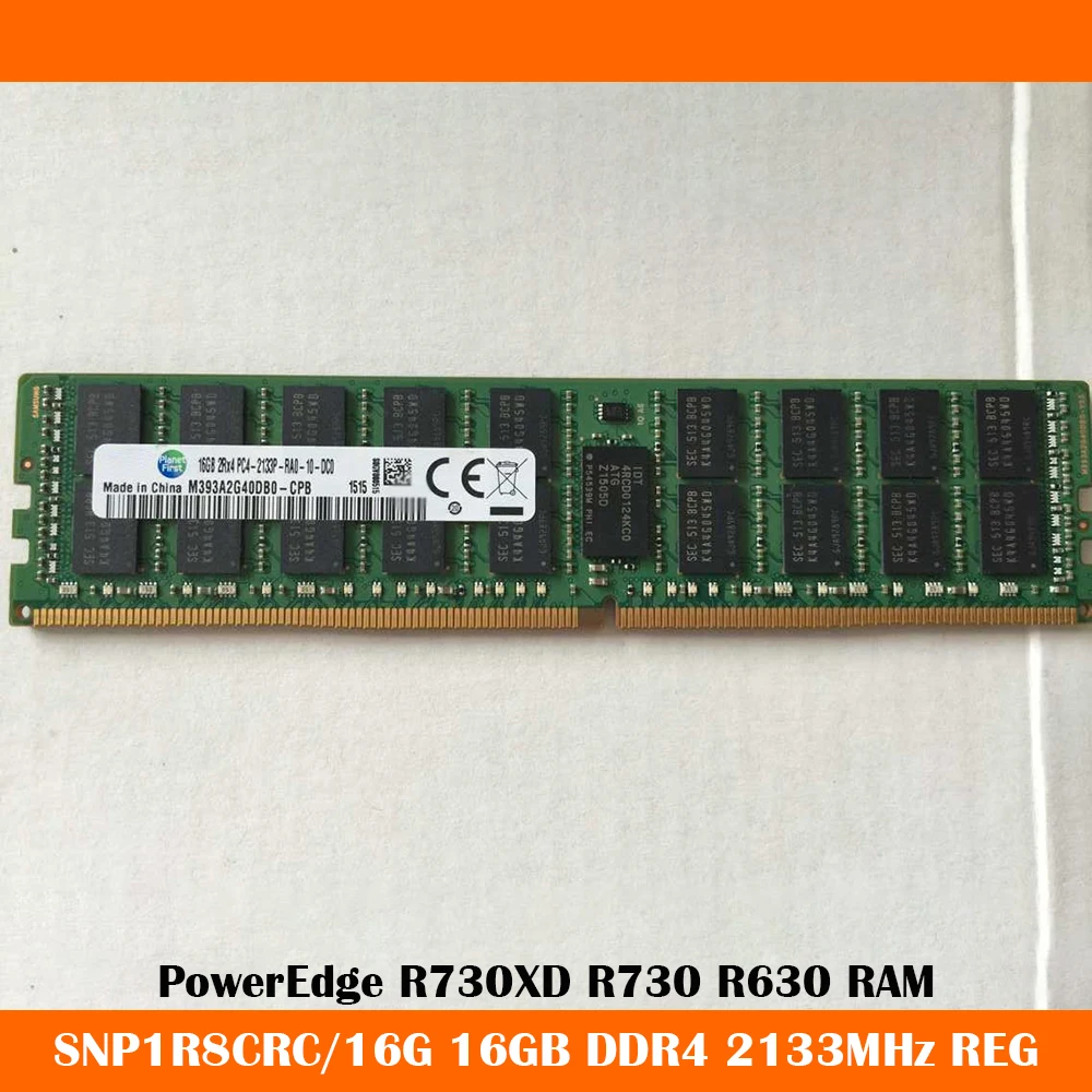 

1PCS SNP1R8CRC/16G 16GB DDR4 2133MHz REG RAM For PowerEdge R730XD R730 R630 Memory Works Fine Fast Ship High Quality