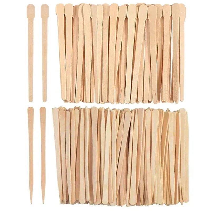 1 Bag 100pcs Wax Sticks Wood Disposable Hair Removal Applicator Body Face Depilation Spatula Smooth Tongue Depressor Beauty Tool