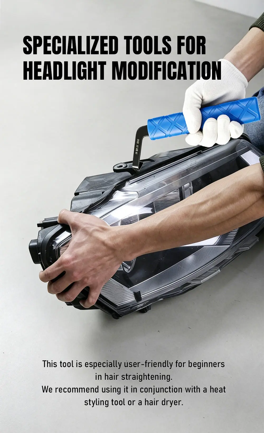 Kaltkleber-Entfernungsmesser für Autoscheinwerfer, Robuster Manueller Autoglas-Dichtungsschneider für Scheinwerfer-Restaurierung & Klebstoff-Entfernung – Detail 7