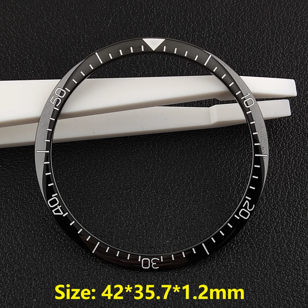 42*35.7mm Sloping no Luminous Ceramic Bezel Insert Replacement of watch accessories parts polygon Ceramic Bezel Insert