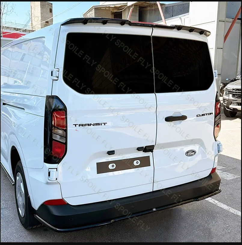 High Quality ABS For Ford Transit Custom MK2 2023 2024 Spoiler Car Rear Roof Wing Spoilers Glossy Black  Look Body Kit