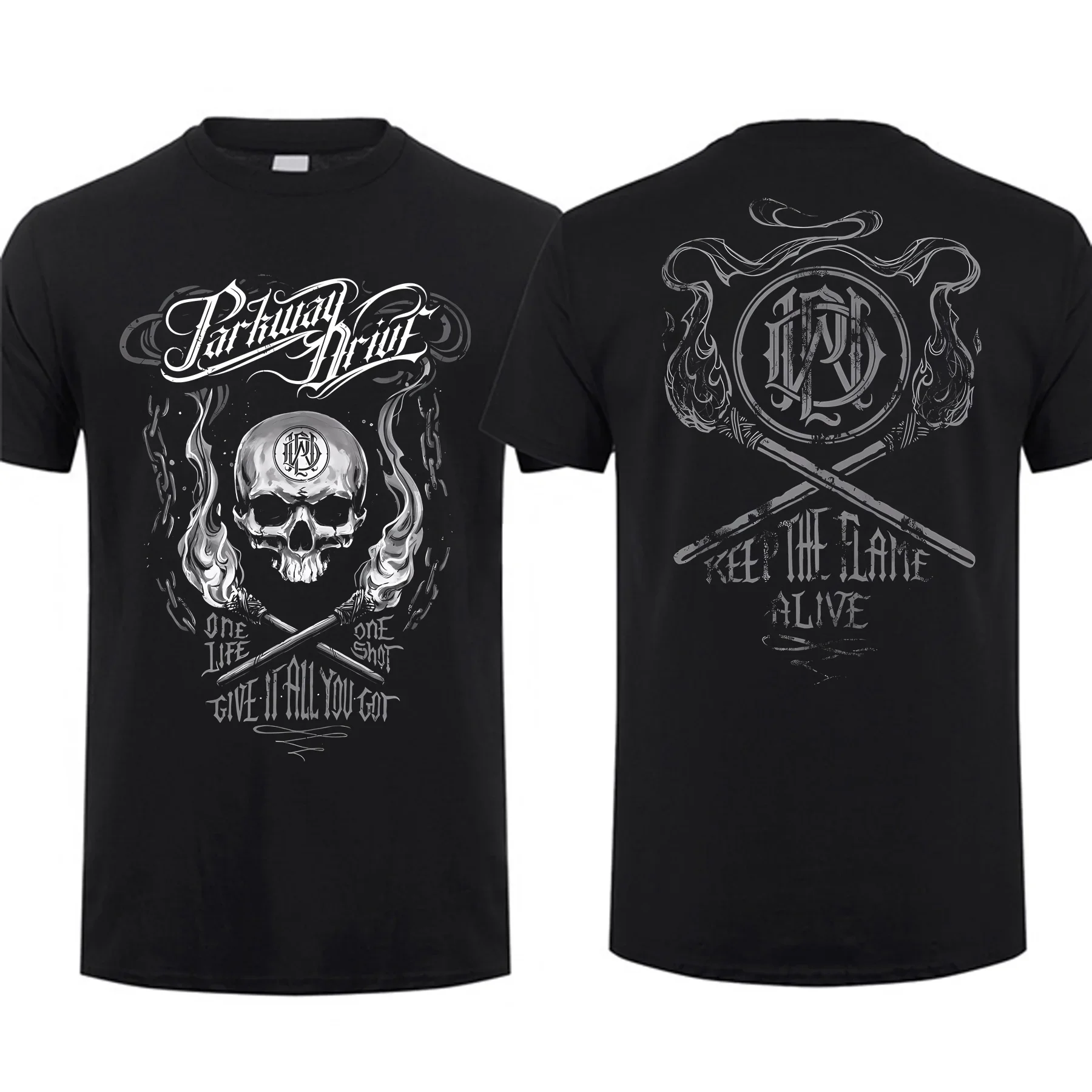 2023 Fashion Men T Shirt Double-sided Vice Grip Black By Parkway Drive Oversized T-shirt Graphic Youth Cloth Streetwear S-3XL